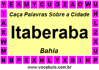 Caça Palavras Sobre a Cidade Baiana Itaberaba