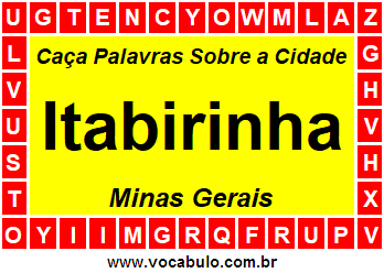 Caça Palavras Sobre a Cidade Mineira Itabirinha