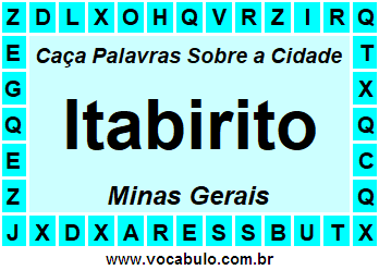 Caça Palavras Sobre a Cidade Mineira Itabirito