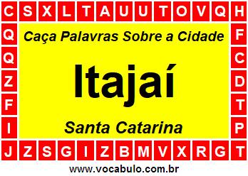 Caça Palavras Sobre a Cidade Catarinense Itajaí