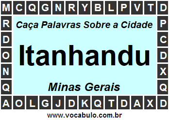 Caça Palavras Sobre a Cidade Itanhandu do Estado Minas Gerais