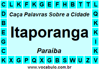 Caça Palavras Sobre a Cidade Itaporanga do Estado Paraíba