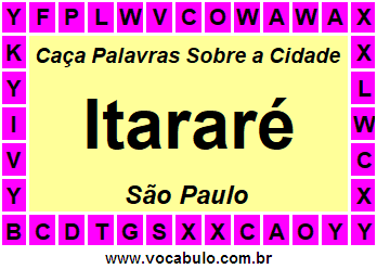 Caça Palavras Sobre a Cidade Paulista Itararé