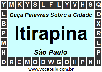 Caça Palavras Sobre a Cidade Paulista Itirapina
