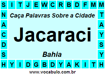 Caça Palavras Sobre a Cidade Baiana Jacaraci