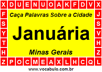 Caça Palavras Sobre a Cidade Januária do Estado Minas Gerais