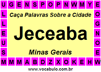 Caça Palavras Sobre a Cidade Jeceaba do Estado Minas Gerais