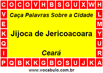 Caça Palavras Sobre a Cidade Cearense Jijoca de Jericoacoara
