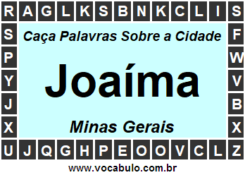 Caça Palavras Sobre a Cidade Mineira Joaíma