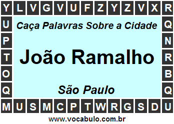 Caça Palavras Sobre a Cidade João Ramalho do Estado São Paulo