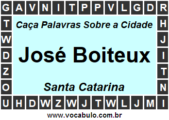 Caça Palavras Sobre a Cidade Catarinense José Boiteux