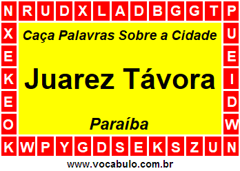 Caça Palavras Sobre a Cidade Paraibana Juarez Távora