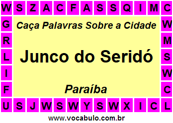 Caça Palavras Sobre a Cidade Paraibana Junco do Seridó