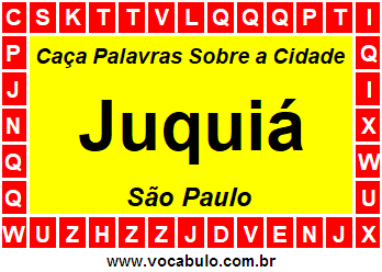 Caça Palavras Sobre a Cidade Paulista Juquiá
