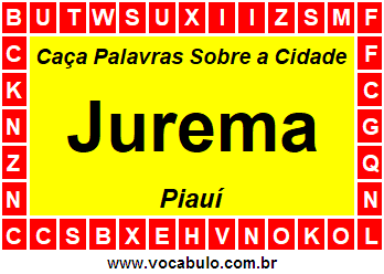 Caça Palavras Sobre a Cidade Jurema do Estado Piauí