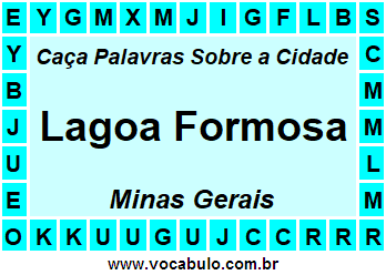 Caça Palavras Sobre a Cidade Mineira Lagoa Formosa