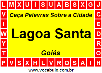 Caça Palavras Sobre a Cidade Lagoa Santa do Estado Goiás