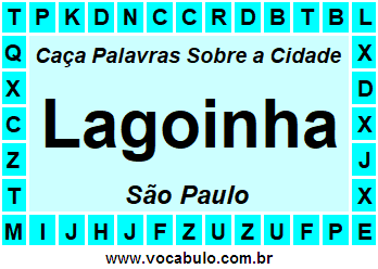 Caça Palavras Sobre a Cidade Paulista Lagoinha