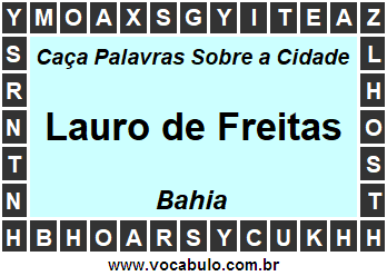 Caça Palavras Sobre a Cidade Lauro de Freitas do Estado Bahia