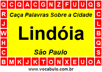 Caça Palavras Sobre a Cidade Lindóia do Estado São Paulo