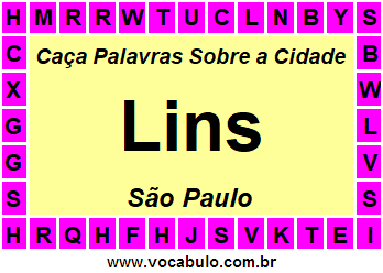 Caça Palavras Sobre a Cidade Lins do Estado São Paulo