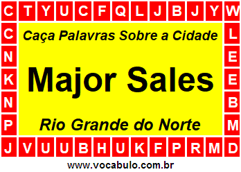 Caça Palavras Sobre a Cidade Major Sales do Estado Rio Grande do Norte