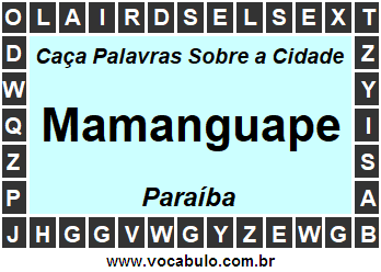Caça Palavras Sobre a Cidade Paraibana Mamanguape