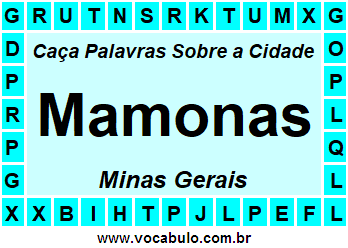 Caça Palavras Sobre a Cidade Mamonas do Estado Minas Gerais