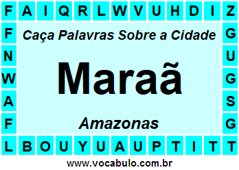 Caça Palavras Sobre a Cidade Maraã do Estado Amazonas