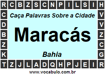 Caça Palavras Sobre a Cidade Maracás do Estado Bahia