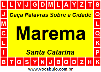 Caça Palavras Sobre a Cidade Marema do Estado Santa Catarina