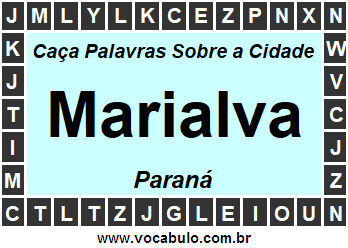 Caça Palavras Sobre a Cidade Marialva do Estado Paraná