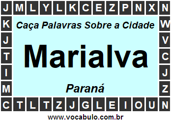 Caça Palavras Sobre a Cidade Paranaense Marialva