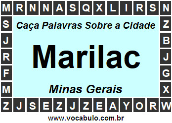 Caça Palavras Sobre a Cidade Mineira Marilac