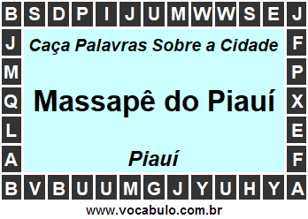 Caça Palavras Sobre a Cidade Piauiense Massapê do Piauí