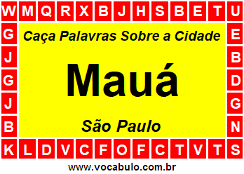 Caça Palavras Sobre a Cidade Mauá do Estado São Paulo