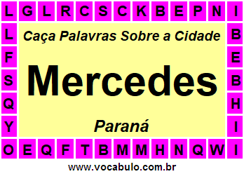 Caça Palavras Sobre a Cidade Paranaense Mercedes