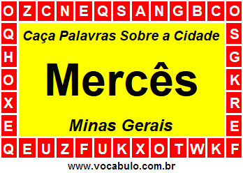 Caça Palavras Sobre a Cidade Mercês do Estado Minas Gerais