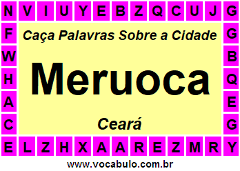 Caça Palavras Sobre a Cidade Cearense Meruoca