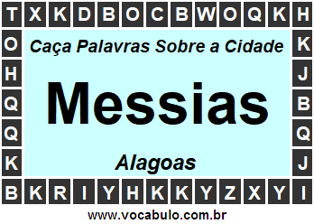Caça Palavras Sobre a Cidade Alagoana Messias
