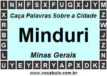 Caça Palavras Sobre a Cidade Minduri do Estado Minas Gerais
