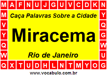 Caça Palavras Sobre a Cidade Fluminense Miracema
