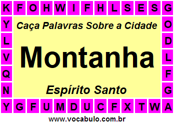 Caça Palavras Sobre a Cidade Montanha do Estado Espírito Santo