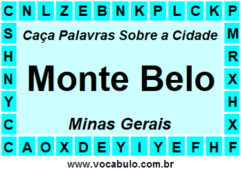 Caça Palavras Sobre a Cidade Monte Belo do Estado Minas Gerais