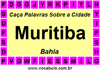 Caça Palavras Sobre a Cidade Muritiba do Estado Bahia