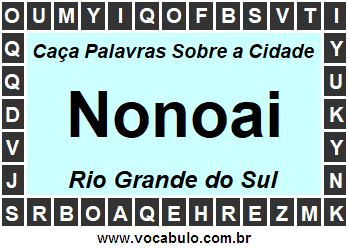 Caça Palavras Sobre a Cidade Gaúcha Nonoai
