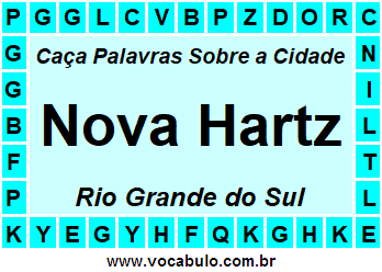 Caça Palavras Sobre a Cidade Gaúcha Nova Hartz