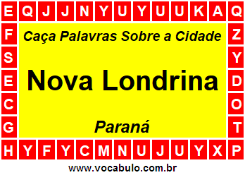 Caça Palavras Sobre a Cidade Paranaense Nova Londrina