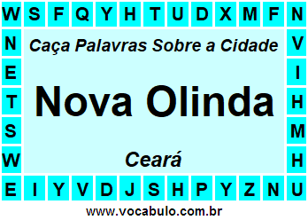 Caça Palavras Sobre a Cidade Cearense Nova Olinda