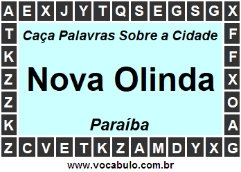 Caça Palavras Sobre a Cidade Paraibana Nova Olinda